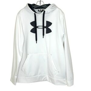 Under Armour White Hoodie Large Logo Size Large